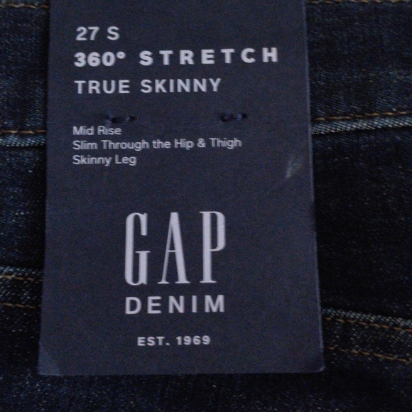 NWT Gap 27S 360° Stretch True Skinny Mid Rise Blue Jeans - Picture 6 of 16